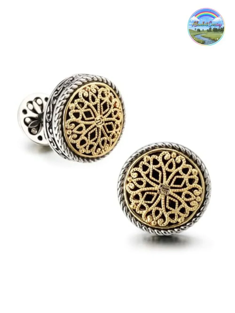18K Gold Plated Cuff Links for Men Vintage Celtic Knot Gift Box